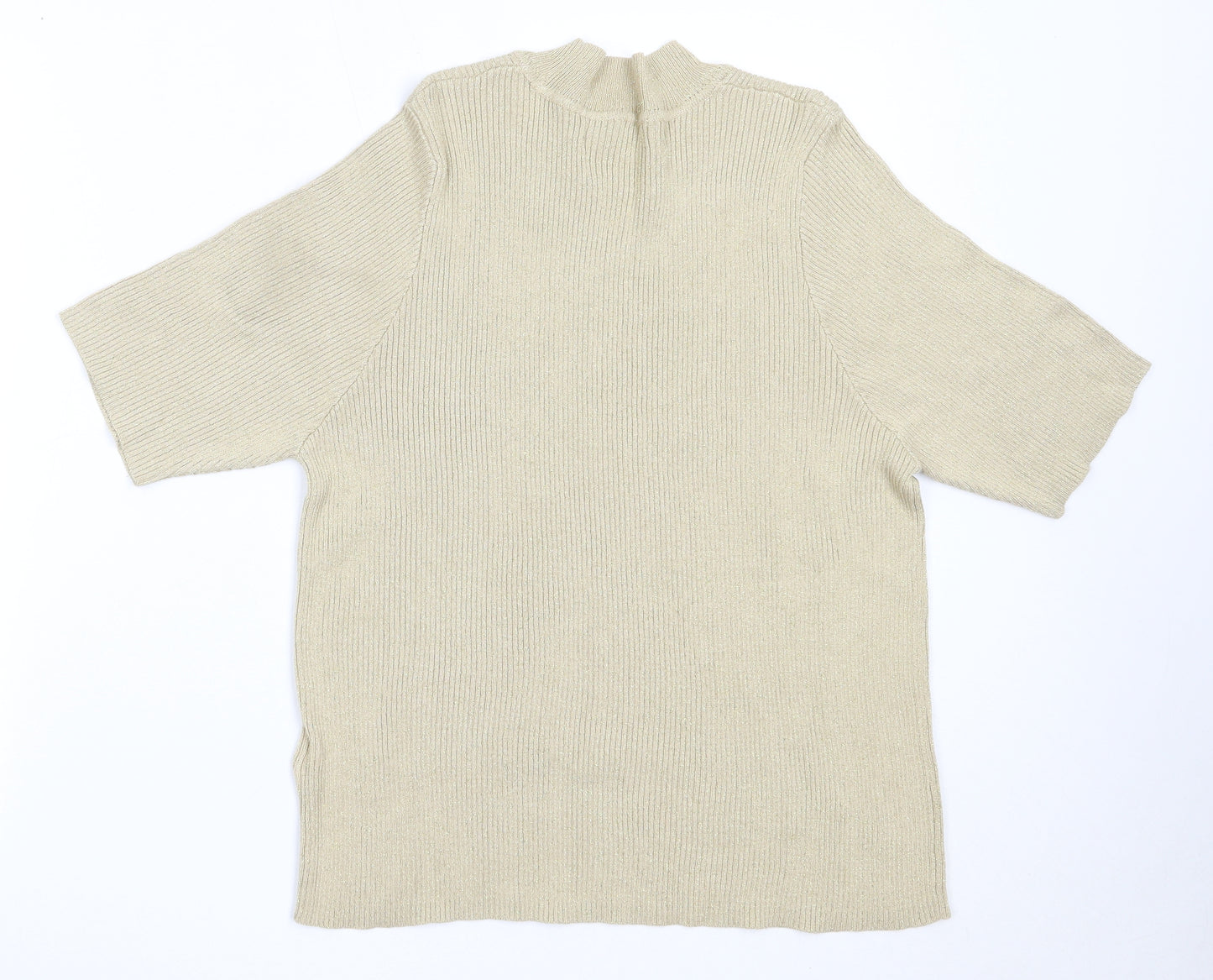 Marks and Spencer Womens Beige Round Neck  Viscose Pullover Jumper Size 20