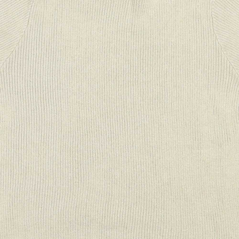 Marks and Spencer Womens Beige Round Neck  Viscose Pullover Jumper Size 20