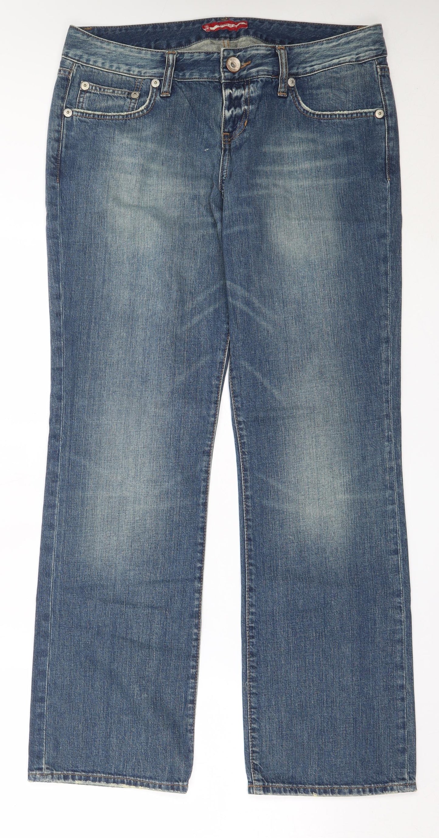 Nature of Denim Mens Blue  Cotton Straight Jeans Size 32 in L32 in Regular