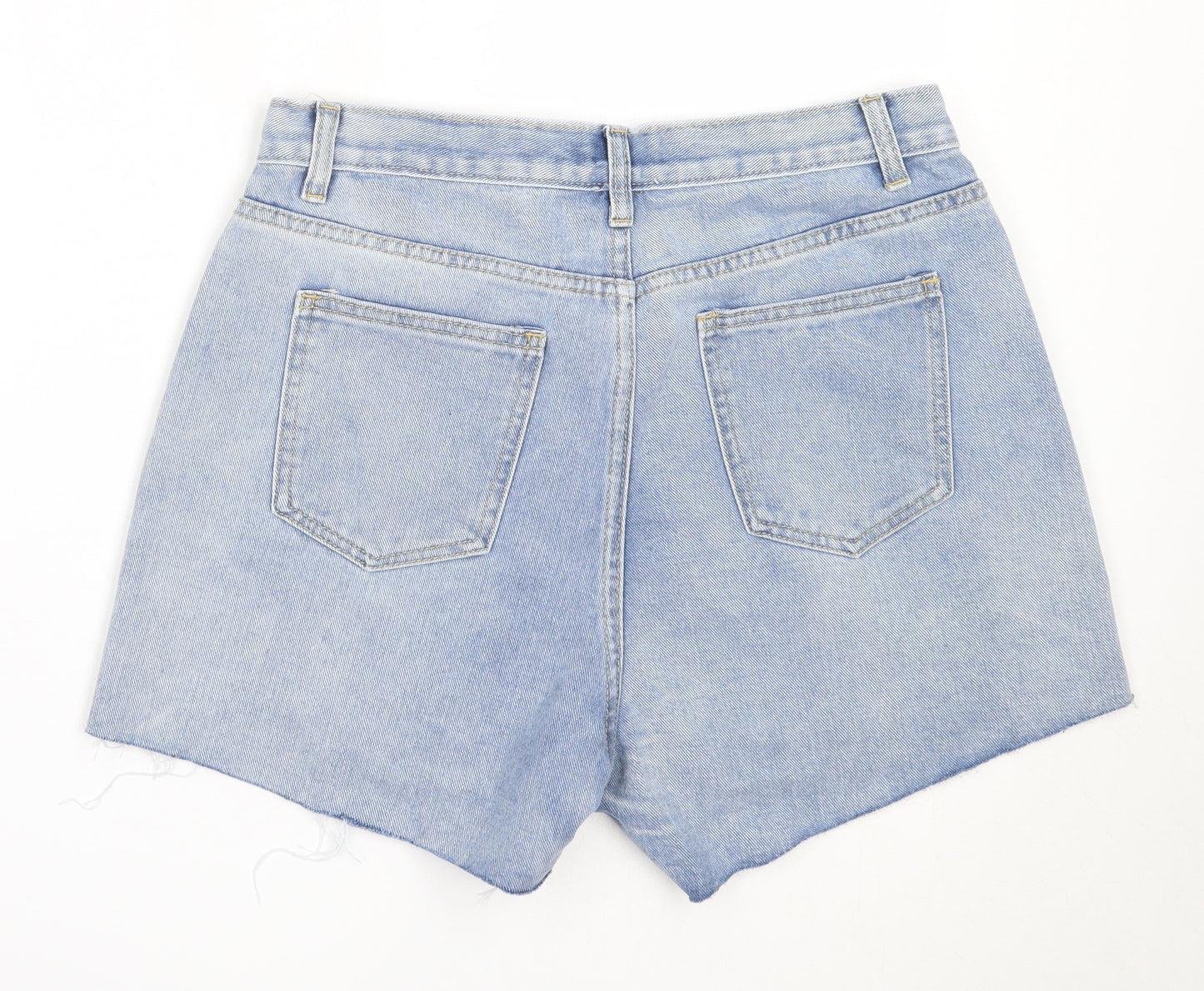 PRETTYLITTLETHING Womens Blue  Cotton Mom Shorts Size 12  Regular