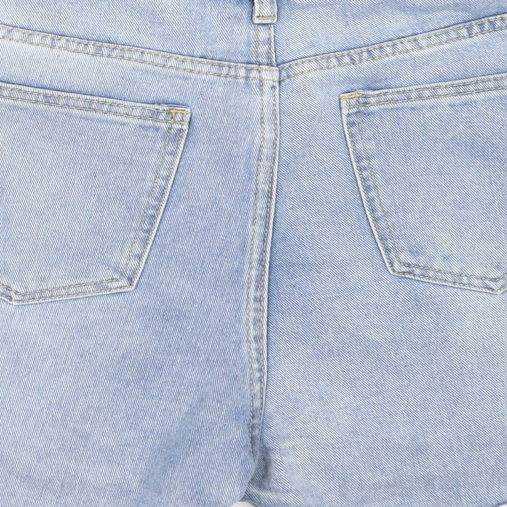 PRETTYLITTLETHING Womens Blue  Cotton Mom Shorts Size 12  Regular