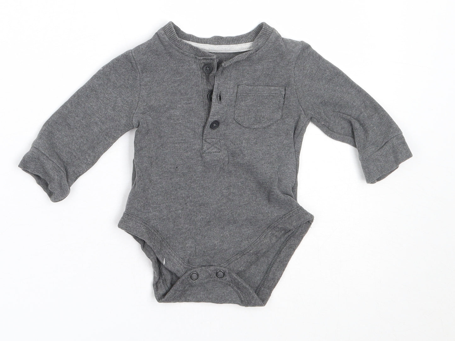 George Boys Grey  Cotton Babygrow One-Piece Size 0-3 Months