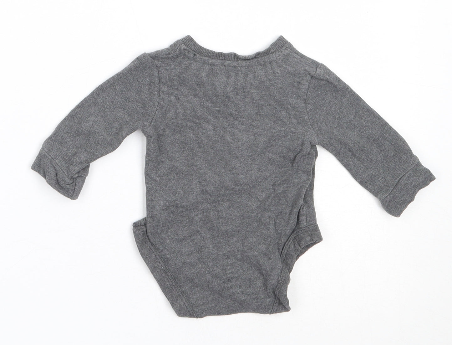 George Boys Grey  Cotton Babygrow One-Piece Size 0-3 Months