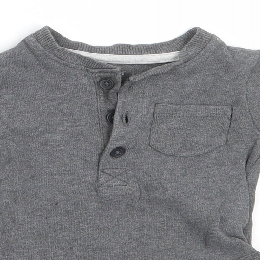 George Boys Grey  Cotton Babygrow One-Piece Size 0-3 Months