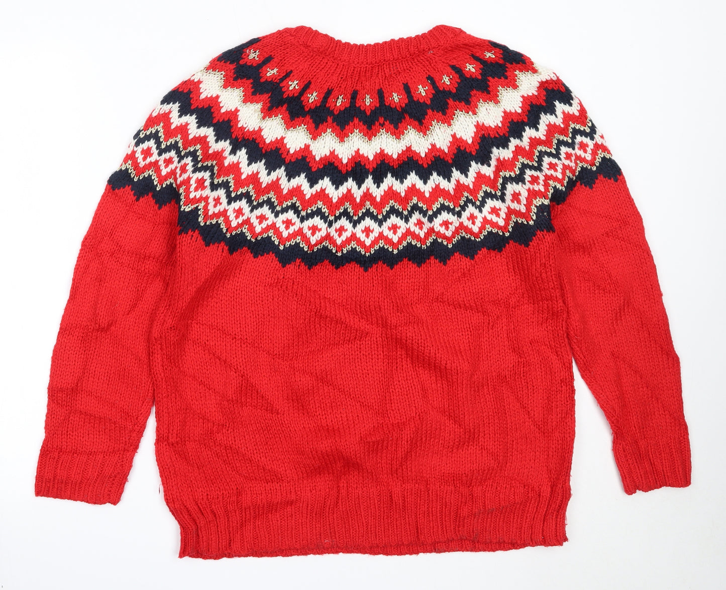NEXT Womens Red Round Neck  Acrylic Pullover Jumper Size M