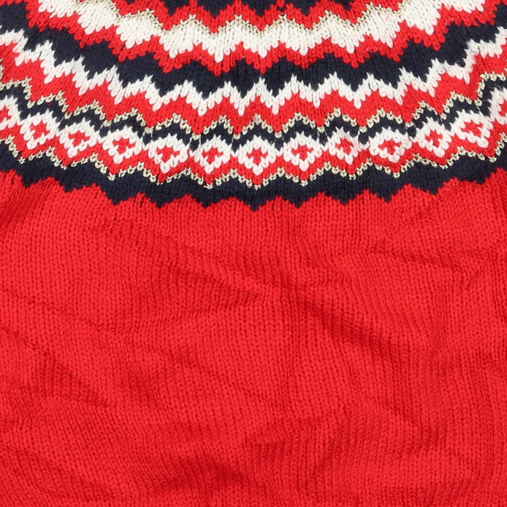 NEXT Womens Red Round Neck  Acrylic Pullover Jumper Size M