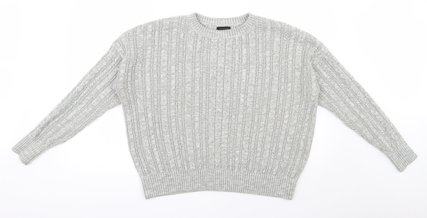 Primark Womens Grey Round Neck  Acrylic Pullover Jumper Size 18