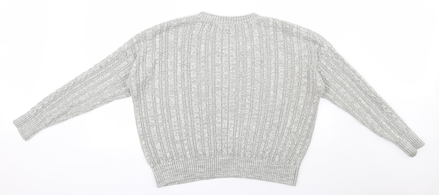 Primark Womens Grey Round Neck  Acrylic Pullover Jumper Size 18