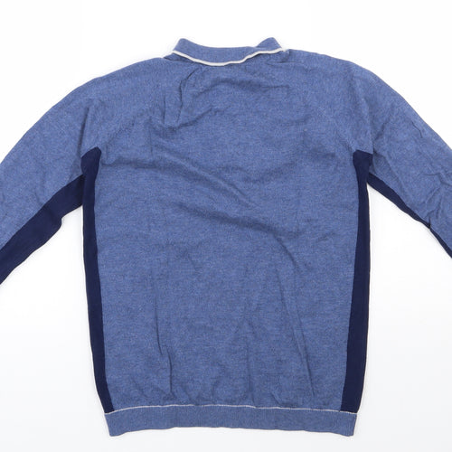 Autograph Girls Blue  Wool Pullover Polo Size 10-11 Years Collared Button