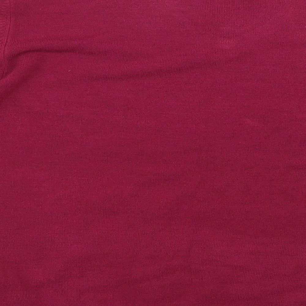 Marks and Spencer Mens Red V-Neck  Acrylic Pullover Jumper Size L