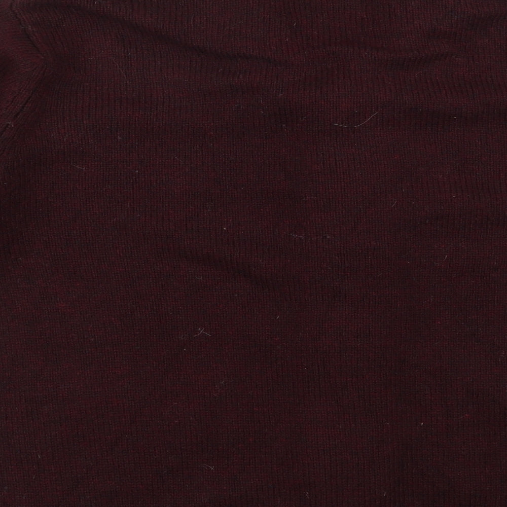 Burton Mens Red V-Neck  Acrylic Cardigan Jumper Size M