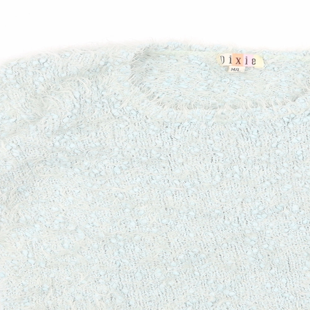 Dixie Womens Green Round Neck  Polyester Pullover Jumper Size M