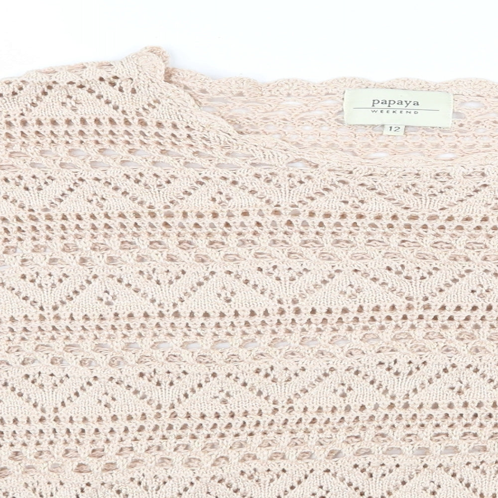 Papaya Womens Pink Round Neck  Acrylic Pullover Jumper Size 12