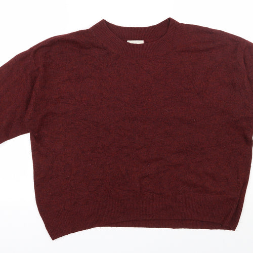 H&M Womens Red Round Neck  Acrylic Pullover Jumper Size M