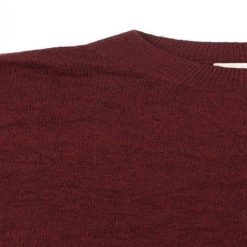 H&M Womens Red Round Neck  Acrylic Pullover Jumper Size M