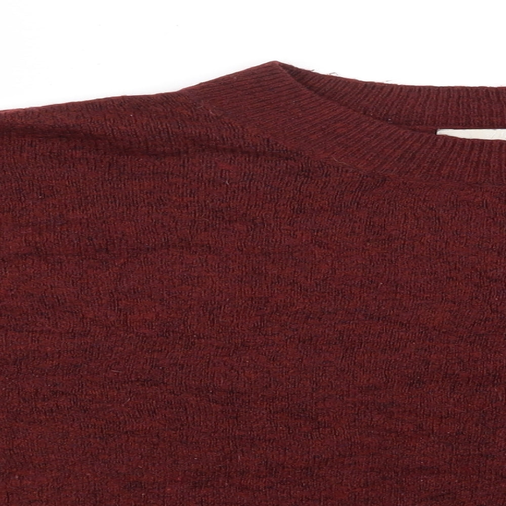 H&M Womens Red Round Neck  Acrylic Pullover Jumper Size M