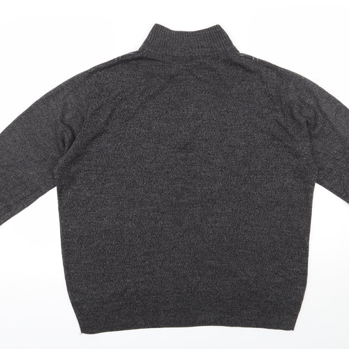 Geoffrey Beene Mens Grey High Neck Argyle/Diamond Acrylic Pullover Jumper Size M