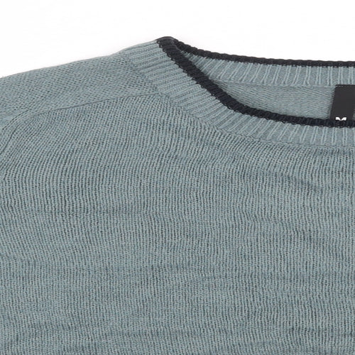 H&M Womens Blue Round Neck  Acrylic Pullover Jumper Size M