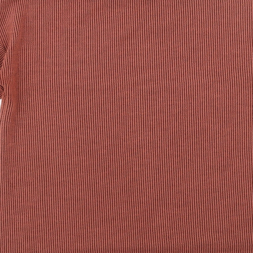 George  Womens Orange  Polyester Basic T-Shirt Size 8 High Neck