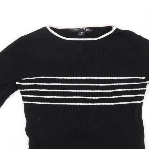 Miss Selfridge Womens Black Round Neck  Viscose Pullover Jumper Size 8