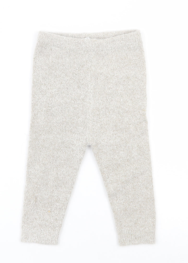 George Girls Beige  Acrylic Pedal Pusher Leggings Size 9-12 Months  Pullover