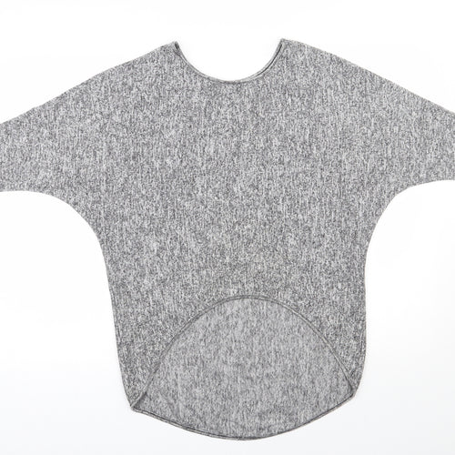Exhibit Womens Grey Round Neck  Viscose Pullover Jumper Size S