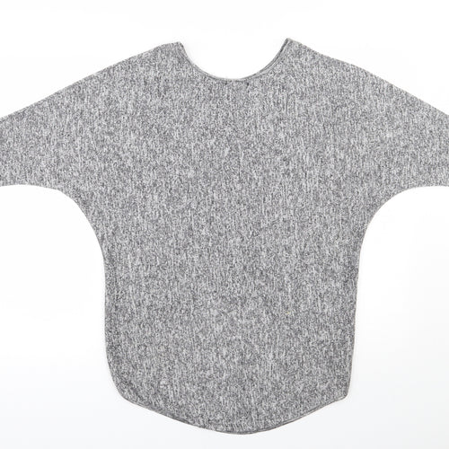 Exhibit Womens Grey Round Neck  Viscose Pullover Jumper Size S