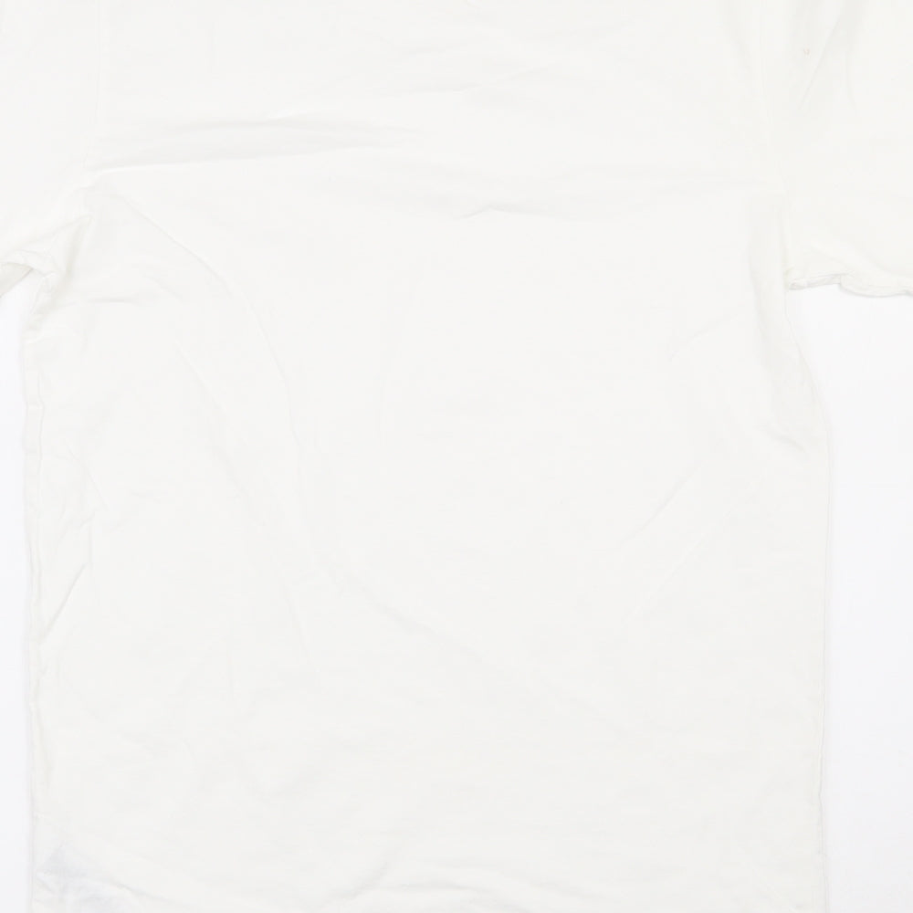 NEXT Mens White  Cotton  T-Shirt Size M Round Neck