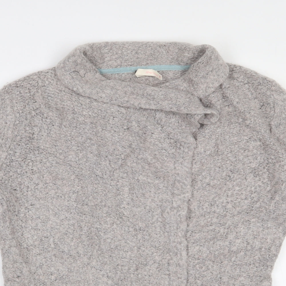 White Stuff Womens Grey High Neck  Nylon Cardigan Jumper Size 8