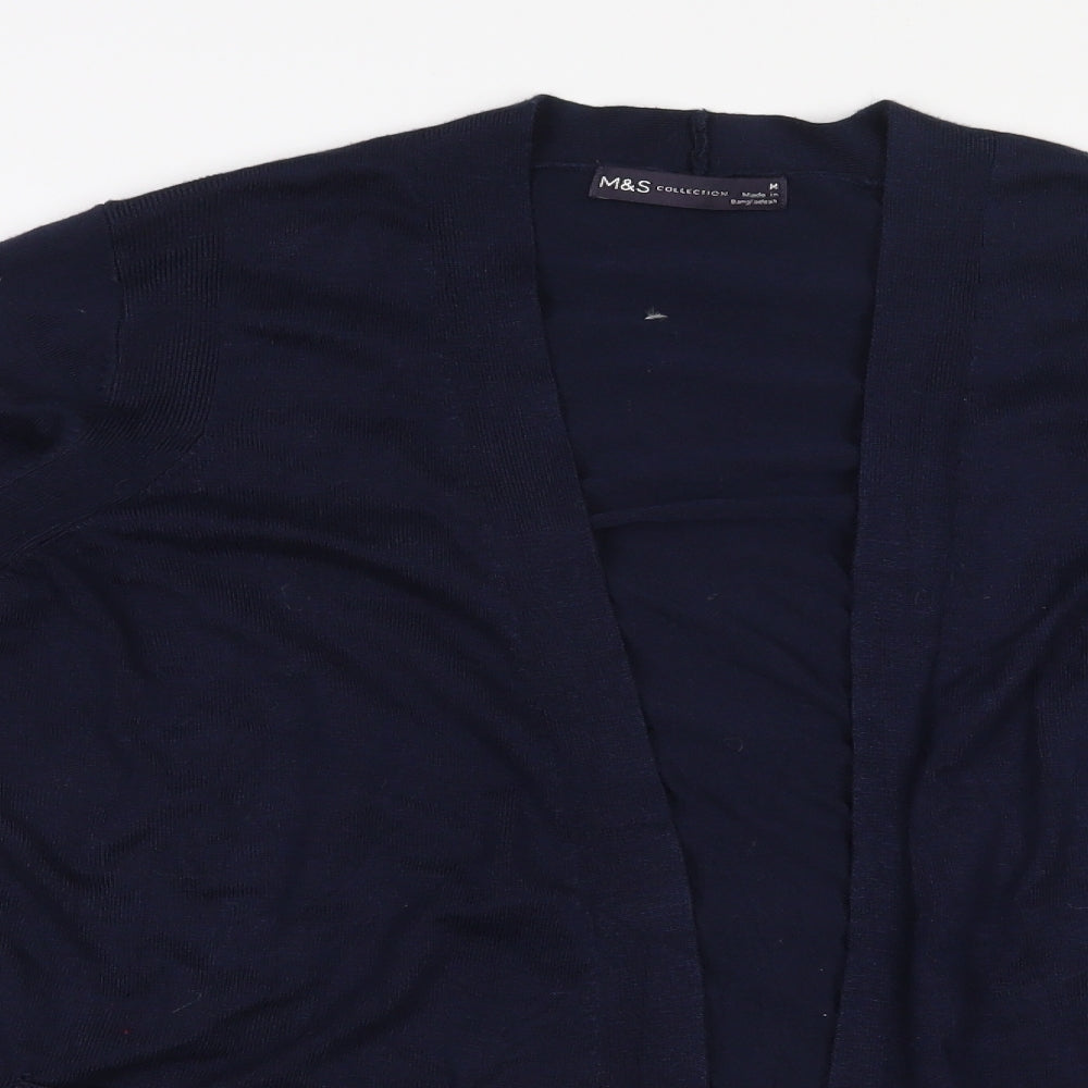 Marks and Spencer Womens Blue V-Neck  Viscose Cardigan Jumper Size M