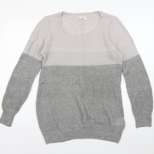Body Flirt Womens Grey Round Neck  Acrylic Pullover Jumper Size S