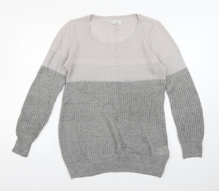 Body Flirt Womens Grey Round Neck  Acrylic Pullover Jumper Size S