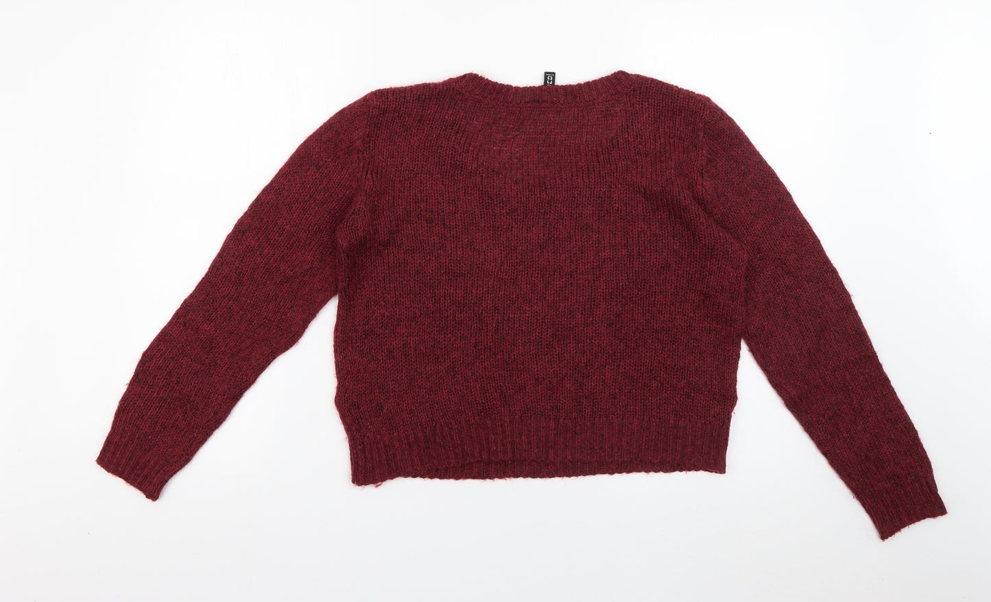 Divided by H&M Womens Red Round Neck  Acrylic Pullover Jumper Size 6   - Burgundy