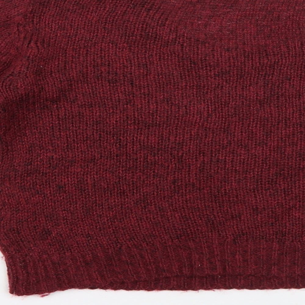 Divided by H&M Womens Red Round Neck  Acrylic Pullover Jumper Size 6   - Burgundy