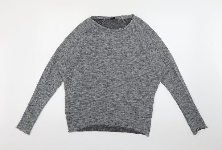 Topshop Womens Grey Round Neck Polyester Pullover Jumper Size 8