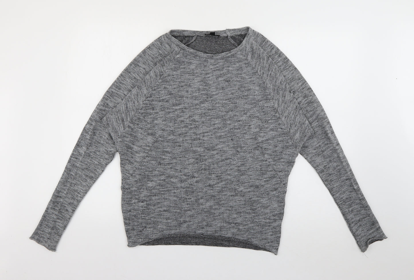 Topshop Womens Grey Round Neck  Polyester Pullover Jumper Size 8
