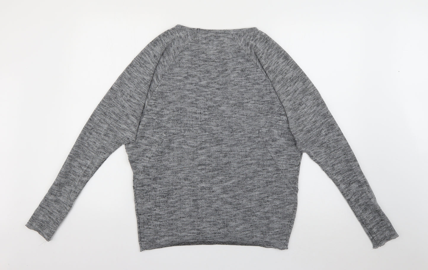 Topshop Womens Grey Round Neck  Polyester Pullover Jumper Size 8