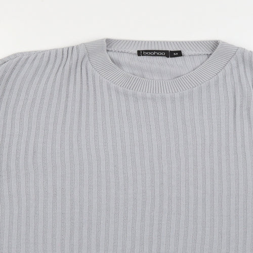 Boohoo Womens Grey Crew Neck  Acrylic Pullover Jumper Size M