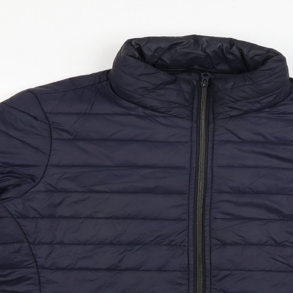 H & Jones Womens Blue   Puffer Jacket Coat Size XL  Zip