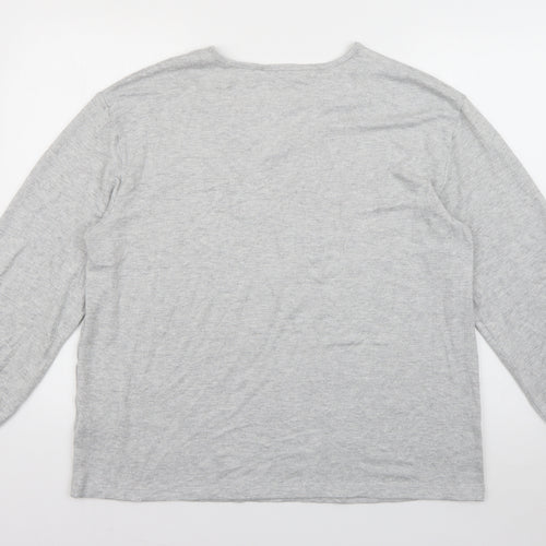 Marks and Spencer Womens Grey V-Neck  Viscose Pullover Jumper Size 16