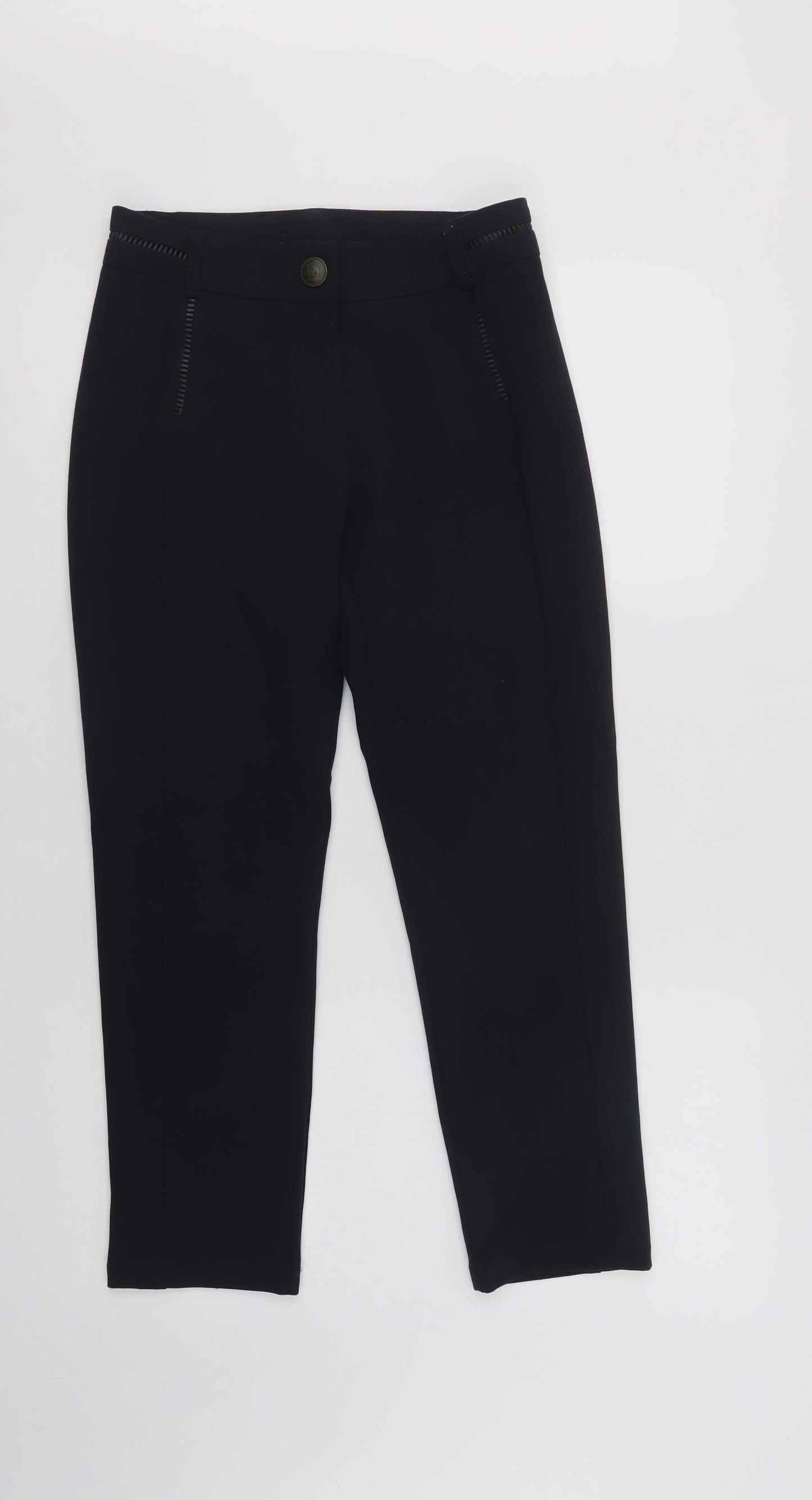 Paz Torras Womens Blue  Polyester Dress Pants Trousers Size 10 L25 in Regular Button