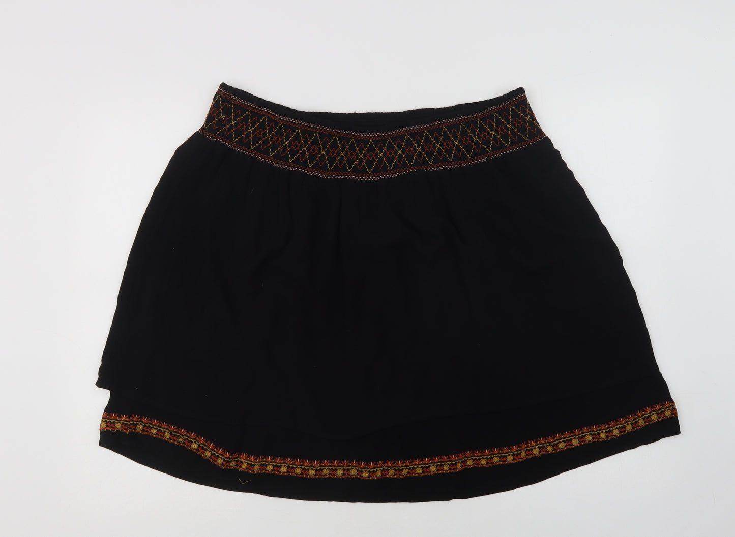 F&F Womens Black  Viscose Skater Skirt Size 20