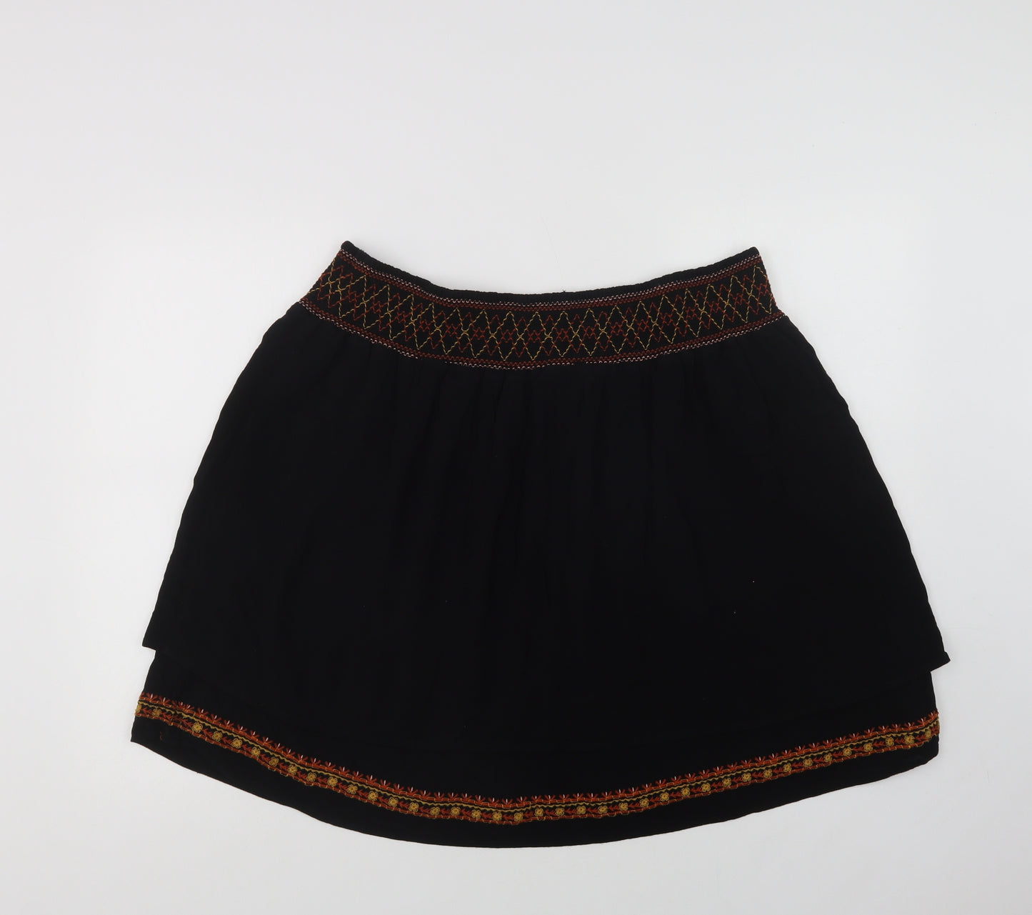 F&F Womens Black  Viscose Skater Skirt Size 20