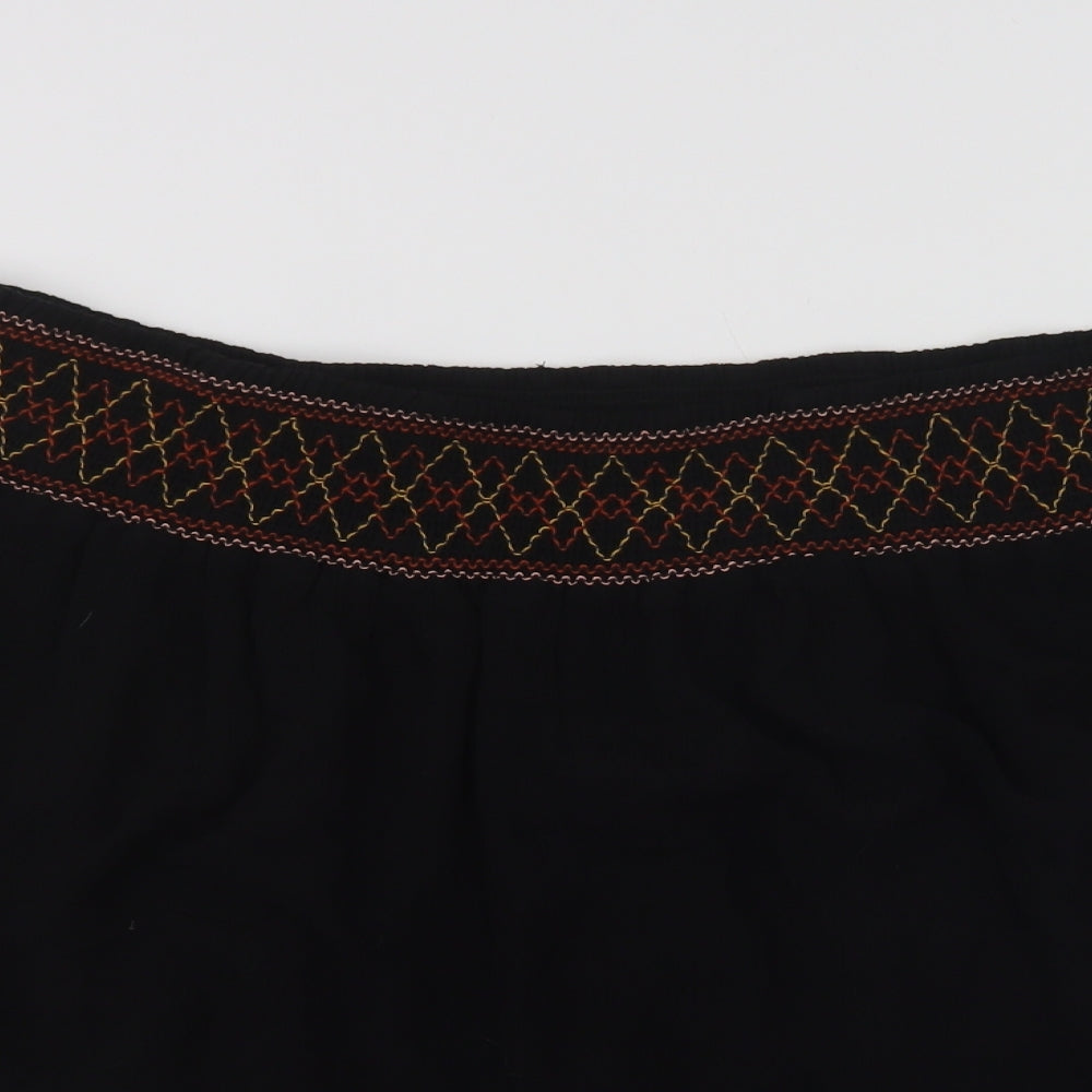 F&F Womens Black  Viscose Skater Skirt Size 20