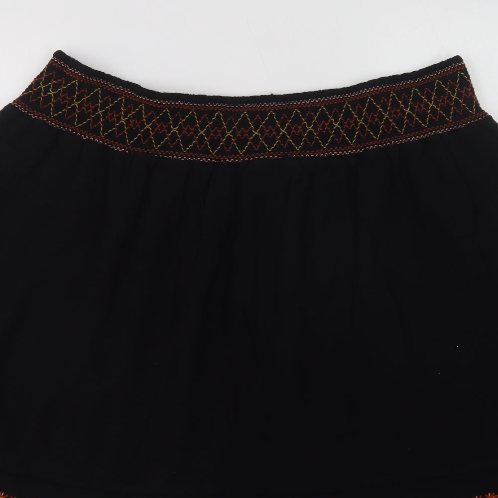 F&F Womens Black  Viscose Skater Skirt Size 20
