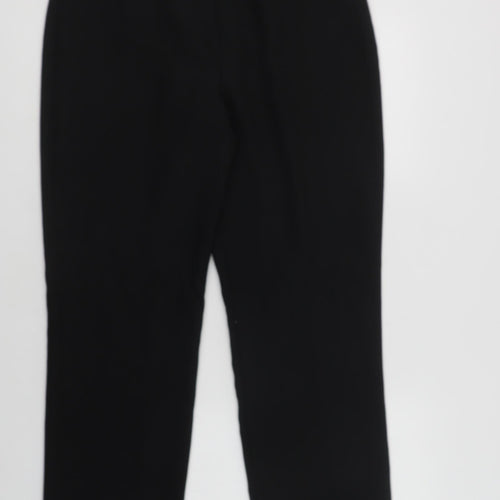 CONTEXT Womens Black  Polyester Dress Pants Trousers Size 14 L30 in Regular Hook & Loop