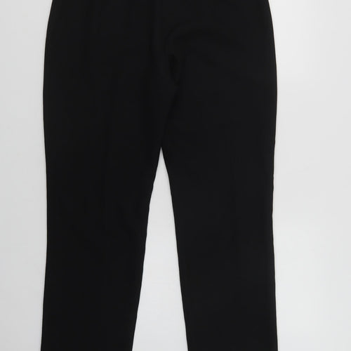CONTEXT Womens Black  Polyester Dress Pants Trousers Size 14 L30 in Regular Hook & Loop