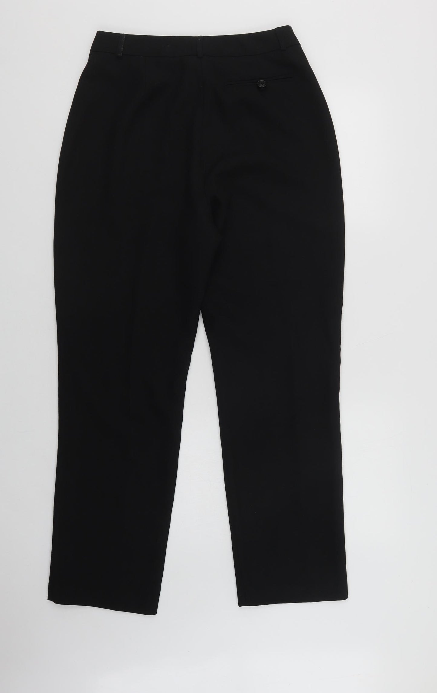 CONTEXT Womens Black  Polyester Dress Pants Trousers Size 14 L30 in Regular Hook & Loop