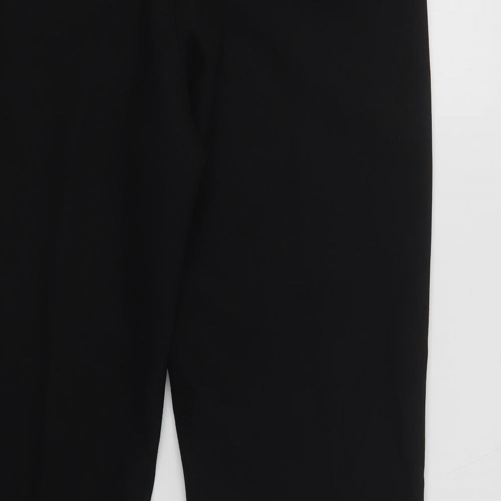 CONTEXT Womens Black  Polyester Dress Pants Trousers Size 14 L30 in Regular Hook & Loop