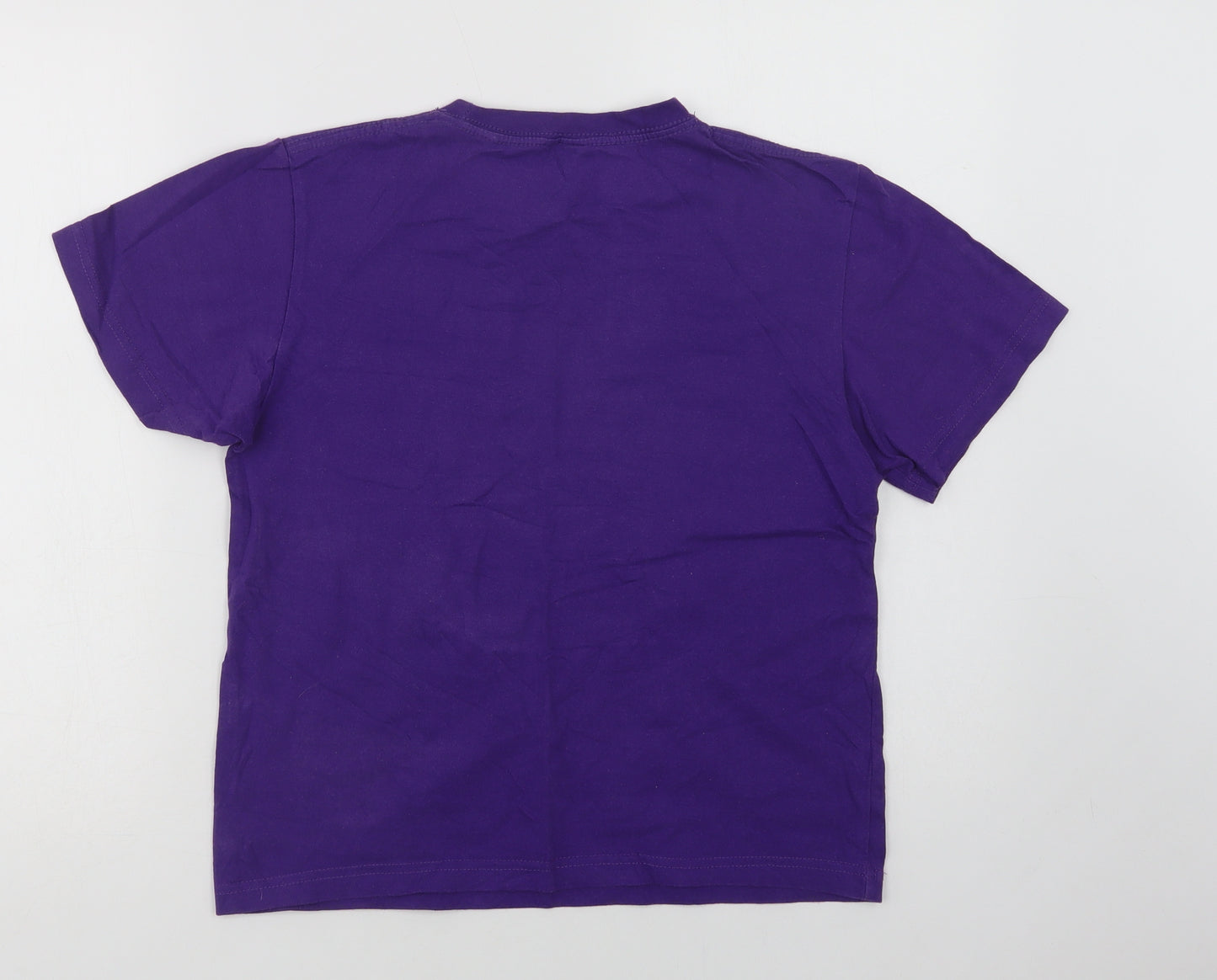 I Love New Womens Purple  Cotton Basic T-Shirt Size L Crew Neck